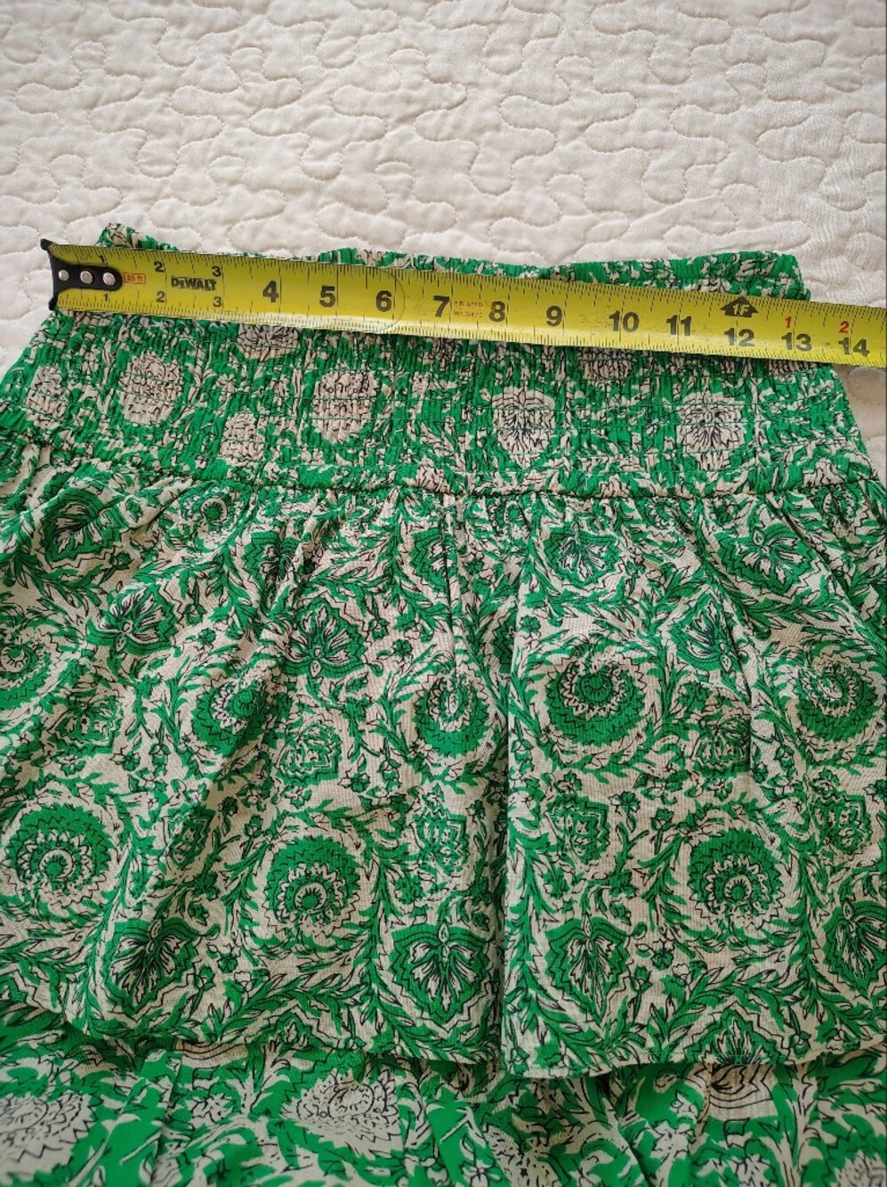 House of Harlow 1960 Green Floral Smocked Crop Top & Tiered Skirt 2-Piece Set S - Picture 3 of 9